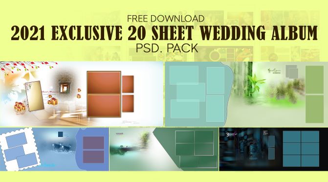 2021 Exclusive 20 Sheet Wedding Album Psd Pack