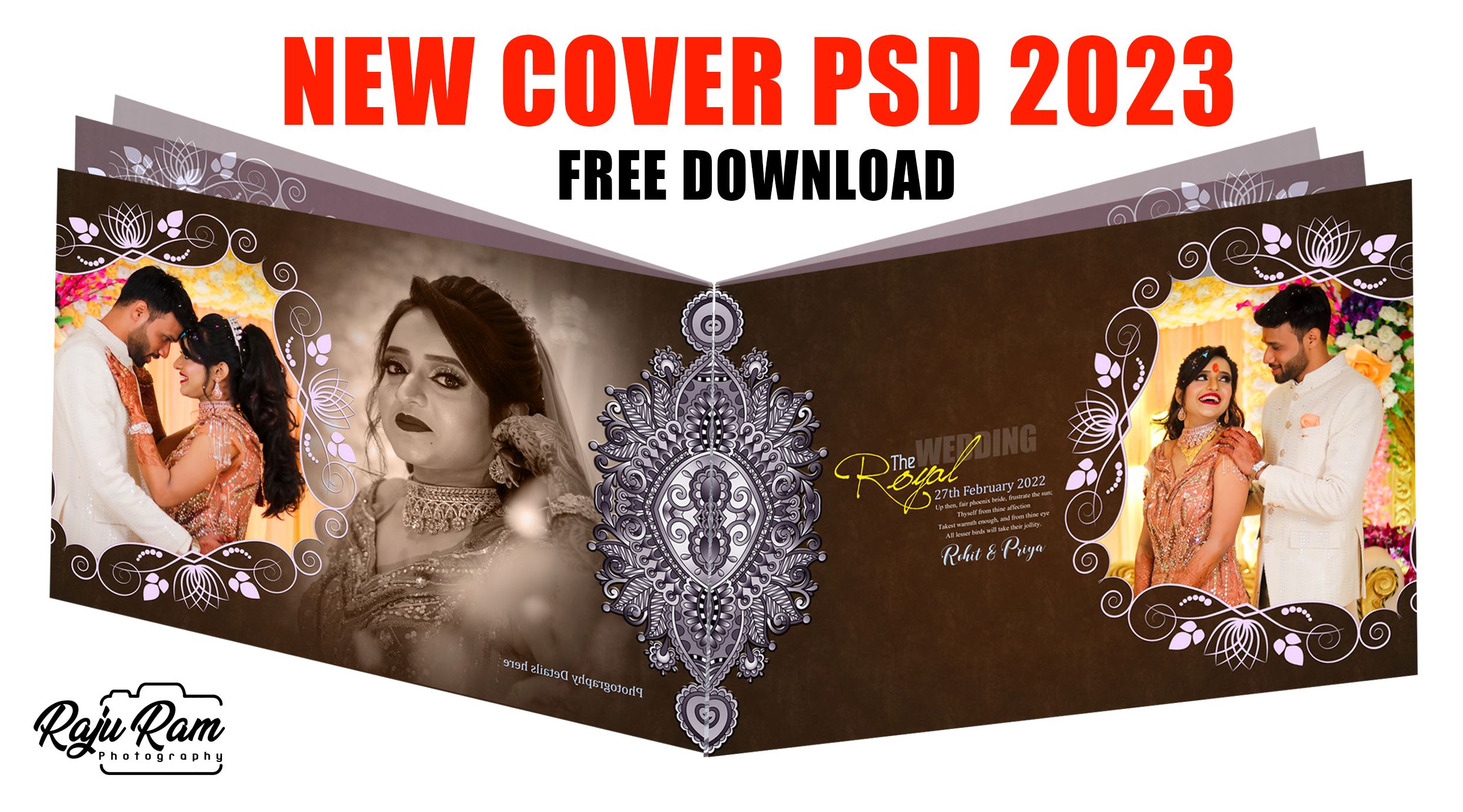 Wedding Album New Cover Psd Templates 2023 free Download
