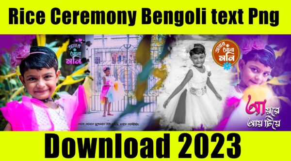 Rice Ceremony Bengoli text Png Download 2023