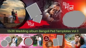 12x36 Wedding album Bengoli Psd Templates Vol 3
