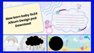 New born baby 9x24 Album Design psd Download