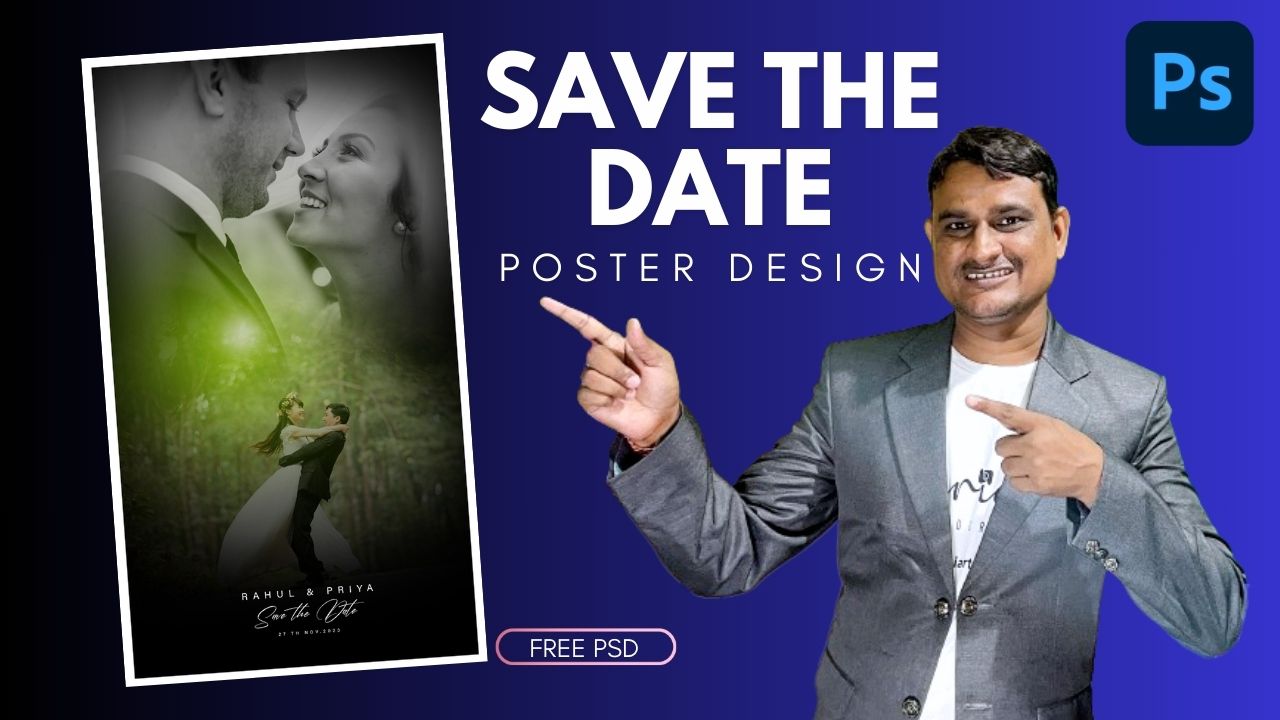 Save the Date Mobile Invitation Card Making in Photoshop