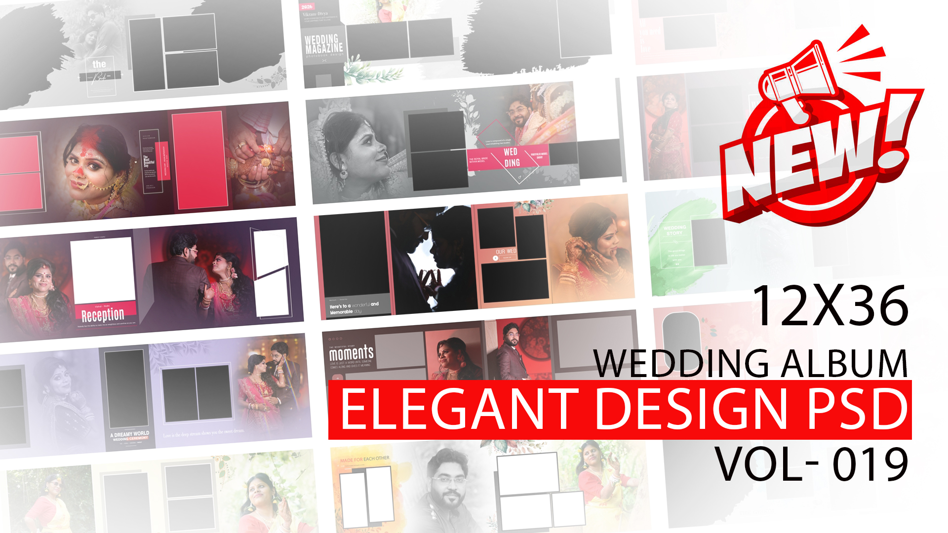 12x36 Wedding Album Elegant Design Psd Vol 019