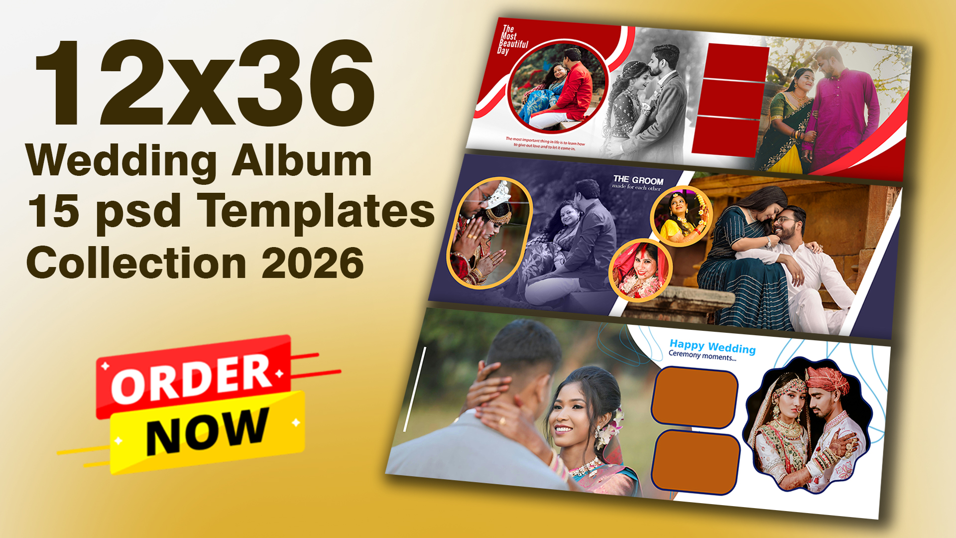 12x36 Wedding Album15 psd Templates Collection 2026