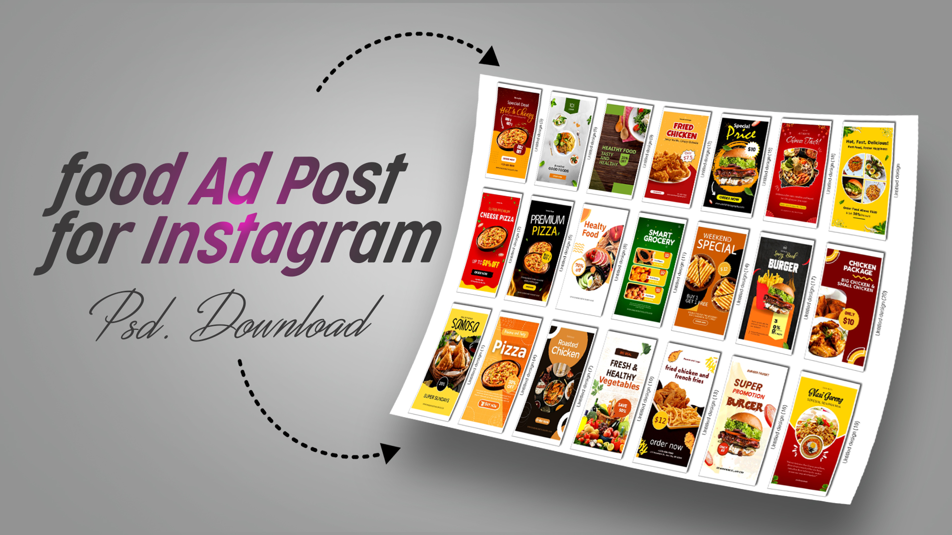 Food ad Post for Instagram Psd Download