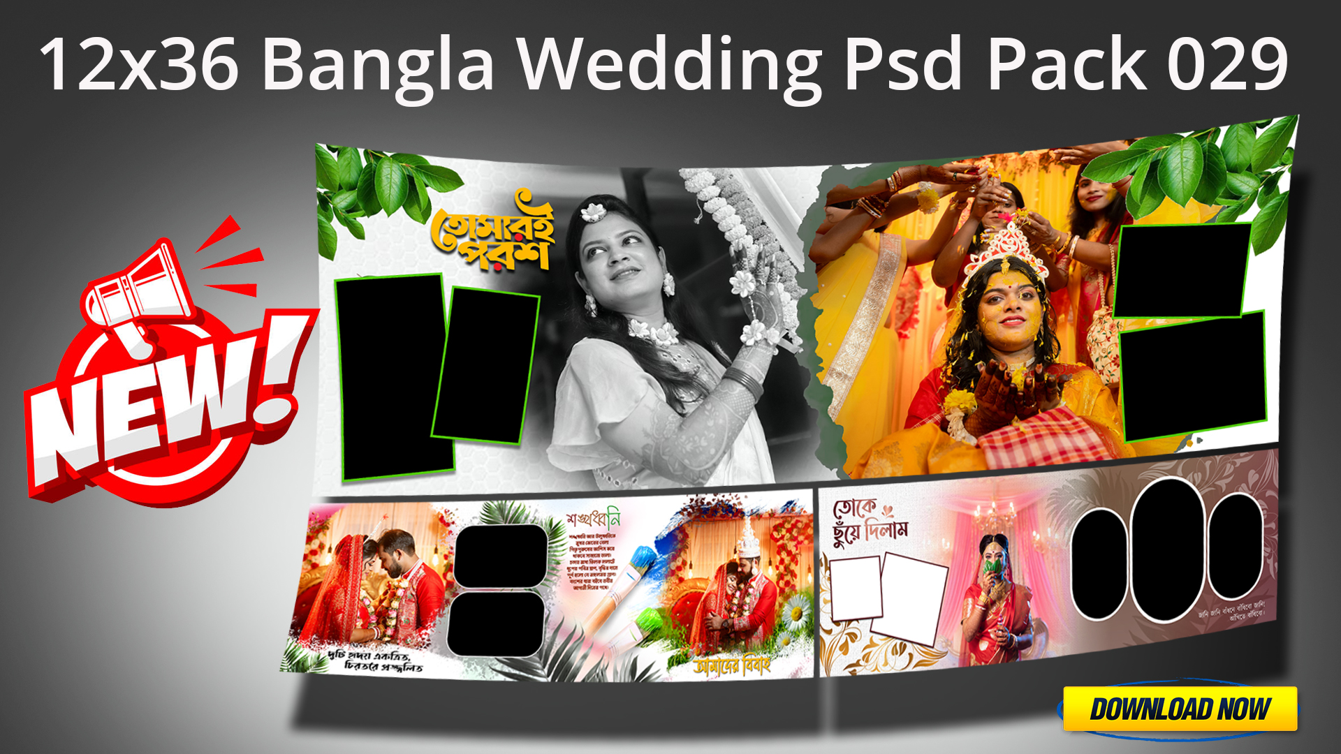 12x36 Bangla Wedding Psd Pack 029